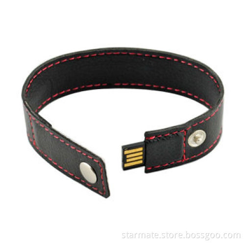 Leather Wristband USB Flash Drive with 32/64/128MB to 16GB Capacity, OEM and ODM Orders Welcomed